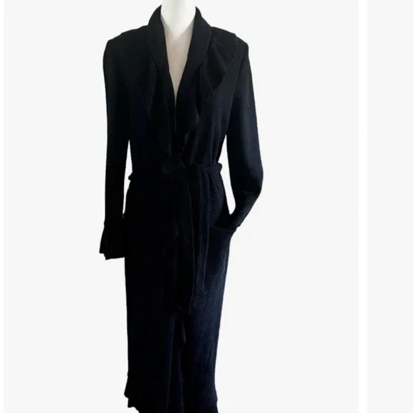 St. John Collection Santana Ruffle Knit Cardigan/Duster Size 10 - Picture 3 of 16
